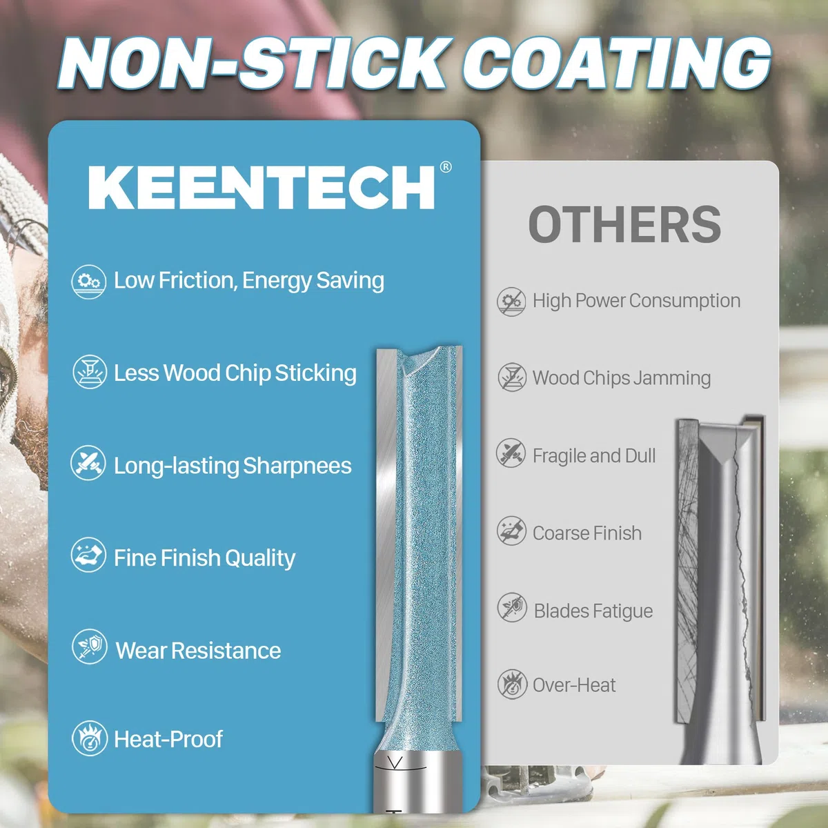 KEENTECH Broca de carburo recto extra larga con punta de doble flauta, diámetro de 1/2", profundidad de 3", vástago de 1/2" (KT01034888)