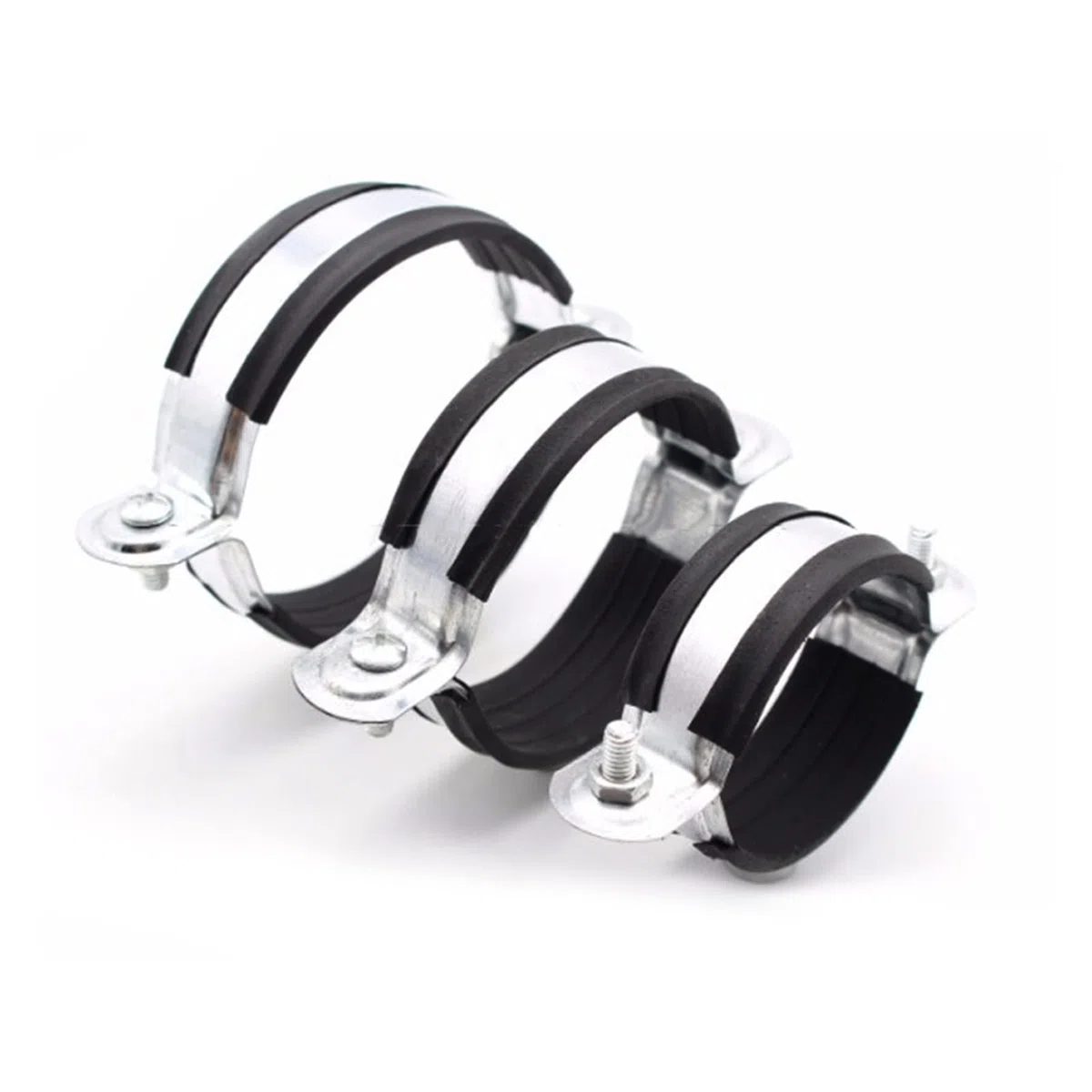 abrazadera para mangueras, 10 abrazaderas de manguera suspendidas redondas hierro galvanizado con amortiguación goma for montaje en tuberías aire, soportes y agua(160)