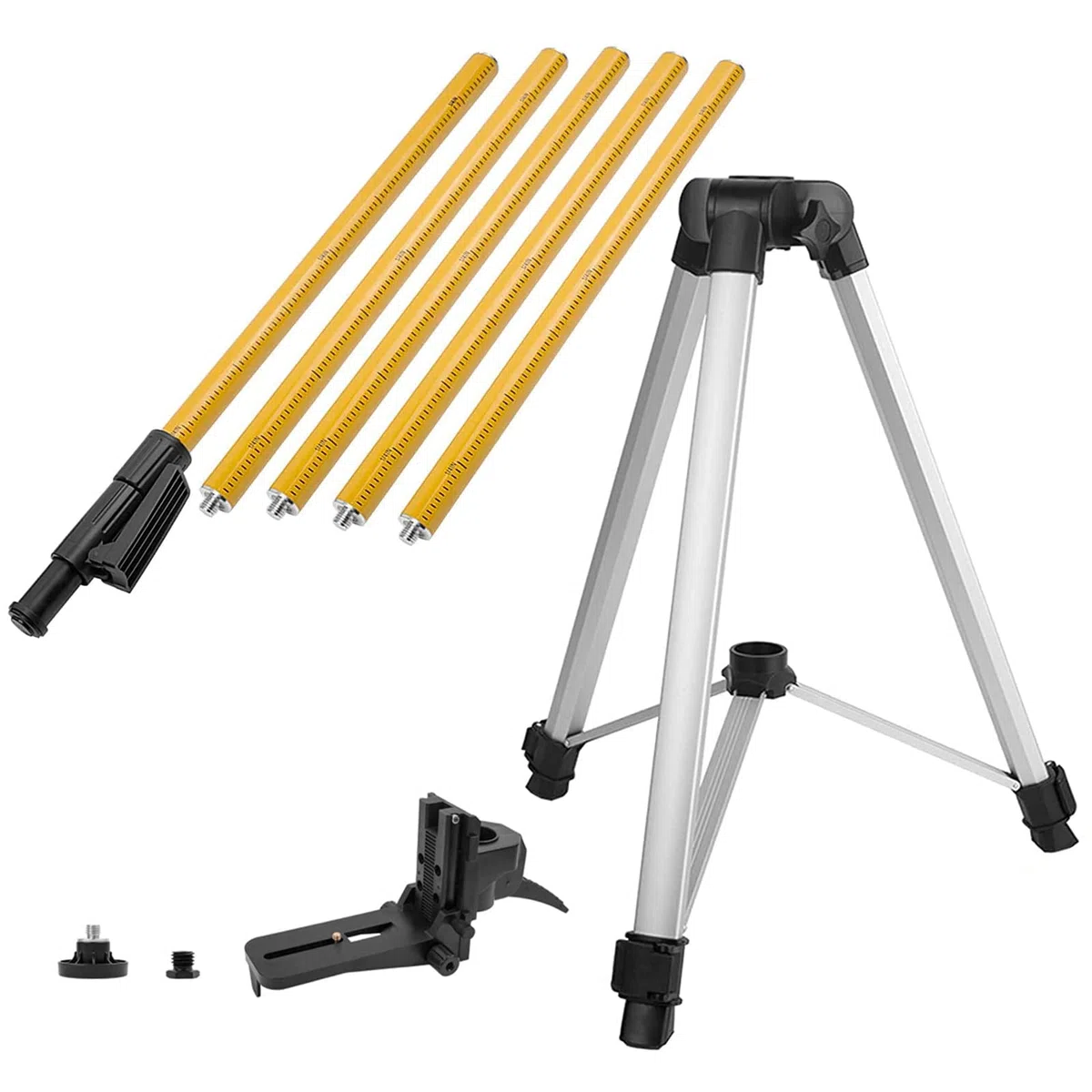 Poste de Nivel láser Profesional, Poste láser telescópico Ajustable con trípode y Soporte láser de 1/4 Pulgadas por 20 Pulgadas para láseres rotativos y de línea, para láser r