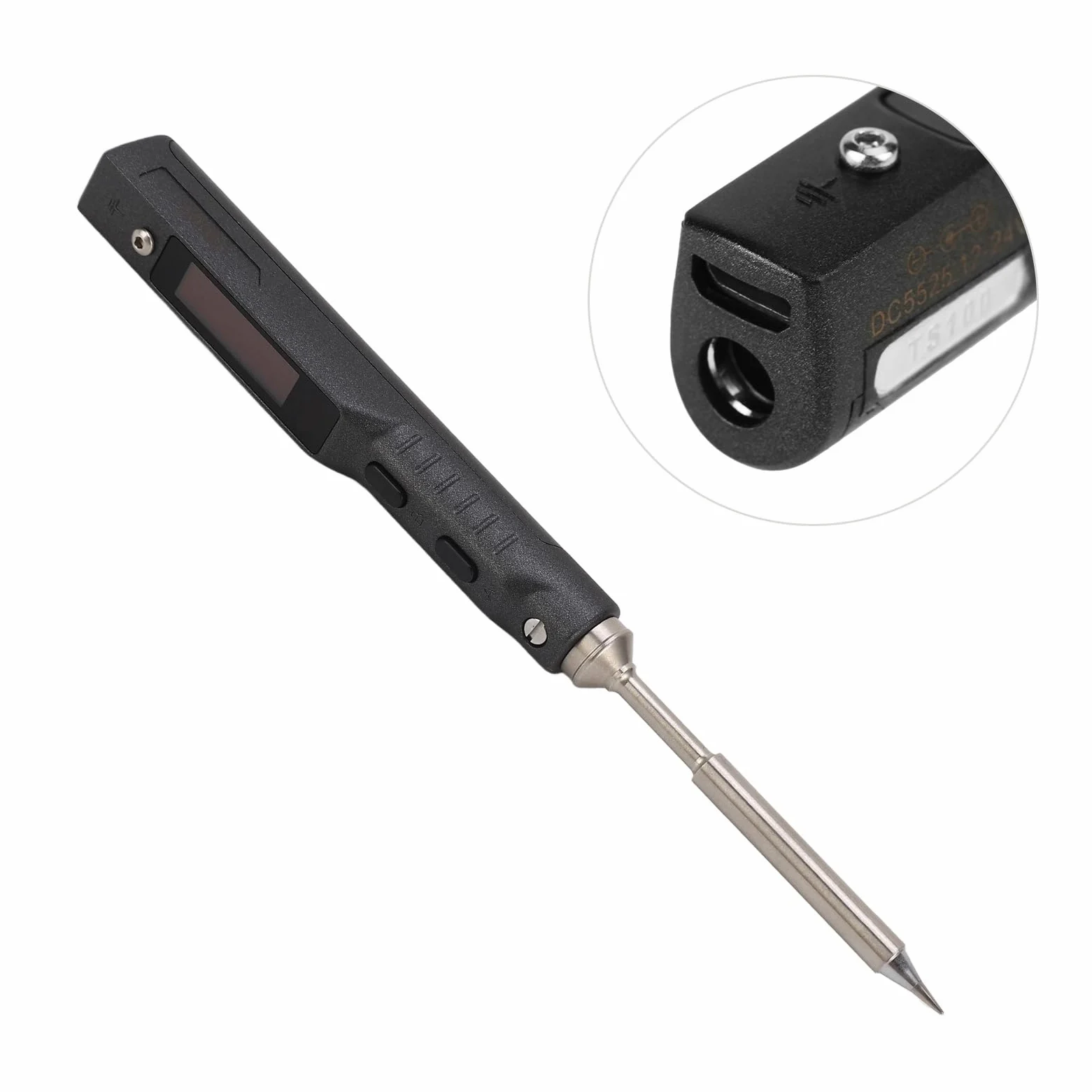 Soldador eléctrico TS100 DC, Kit de soldadura de soldador eléctrico digital portátil 12V-24V 65W 6.5 pulgadas para reparación de desorden