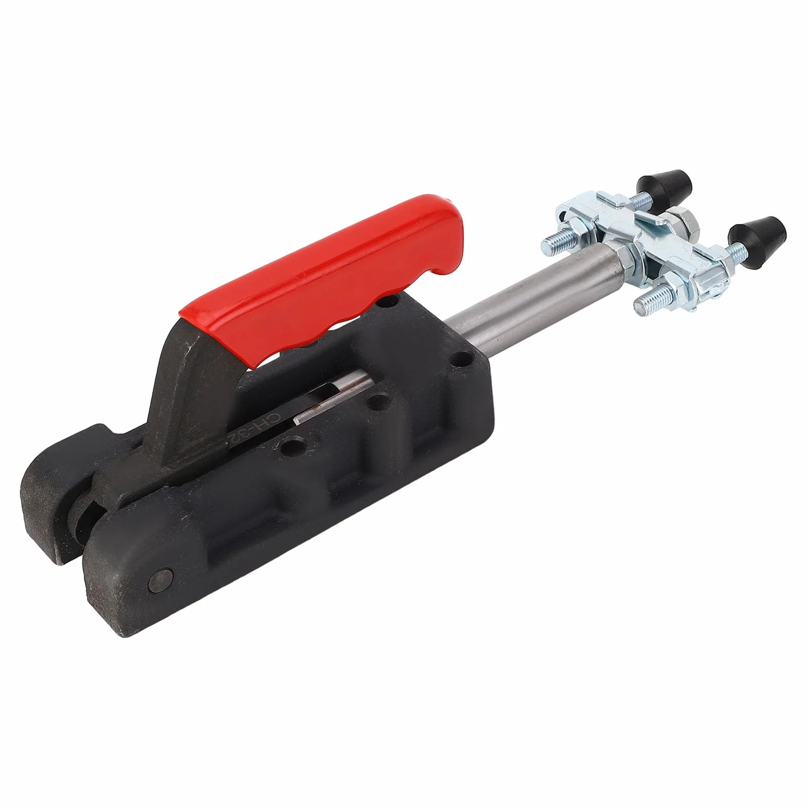 Abrazadera de palanca de empuje y tracción de doble cabezal resistente, capacidad de sujeción de 2500 kg, carrera de 75 mm, abrazadera de soldadura de liberación rápida para