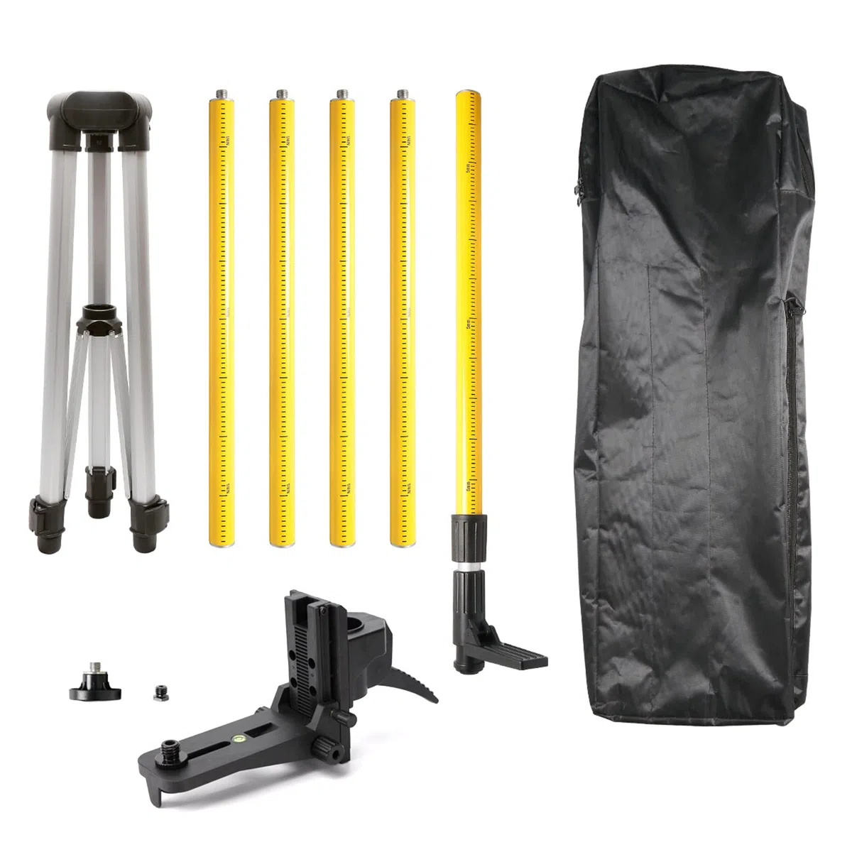 Poste de Nivel láser Profesional, Poste láser telescópico Ajustable con trípode y Soporte láser de 1/4 Pulgadas por 20 Pulgadas para láseres rotativos y de línea, para láser r