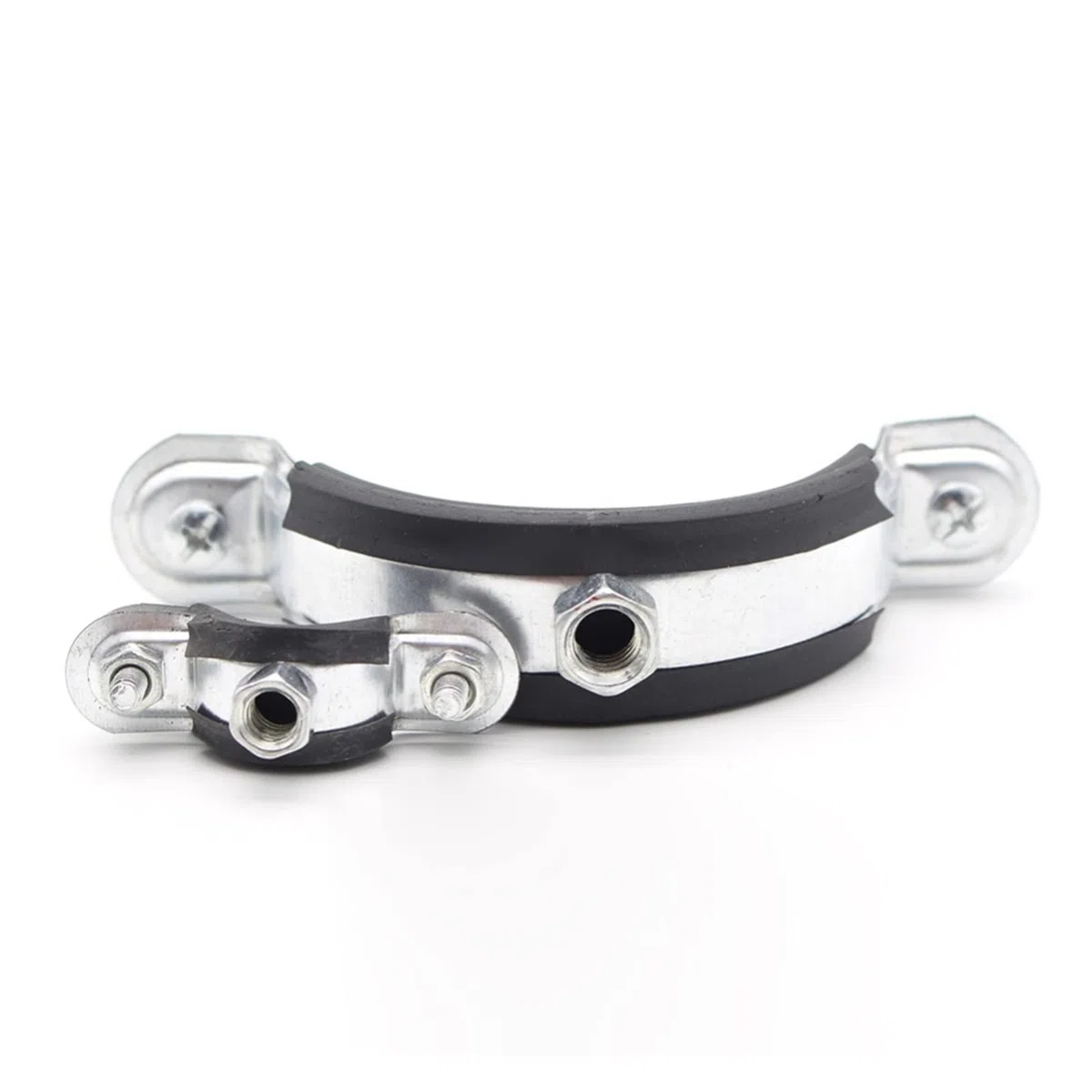 abrazadera para mangueras, 10 abrazaderas de manguera suspendidas redondas hierro galvanizado con amortiguación goma for montaje en tuberías aire, soportes y agua(160)