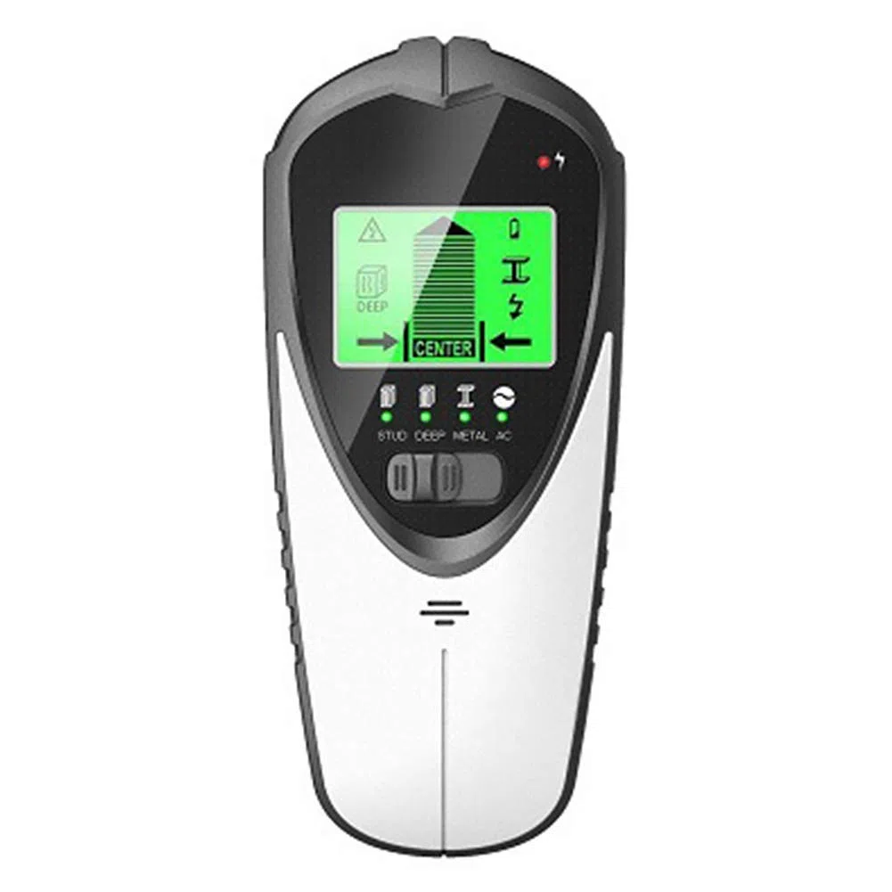Escáner buscador de pernos, detector de pernos, buscadores centrales de sensores de pernos 4 en 1 para pernos de metal profundo y detección de cables de CA con pantalla LCD HD y alarma de audio