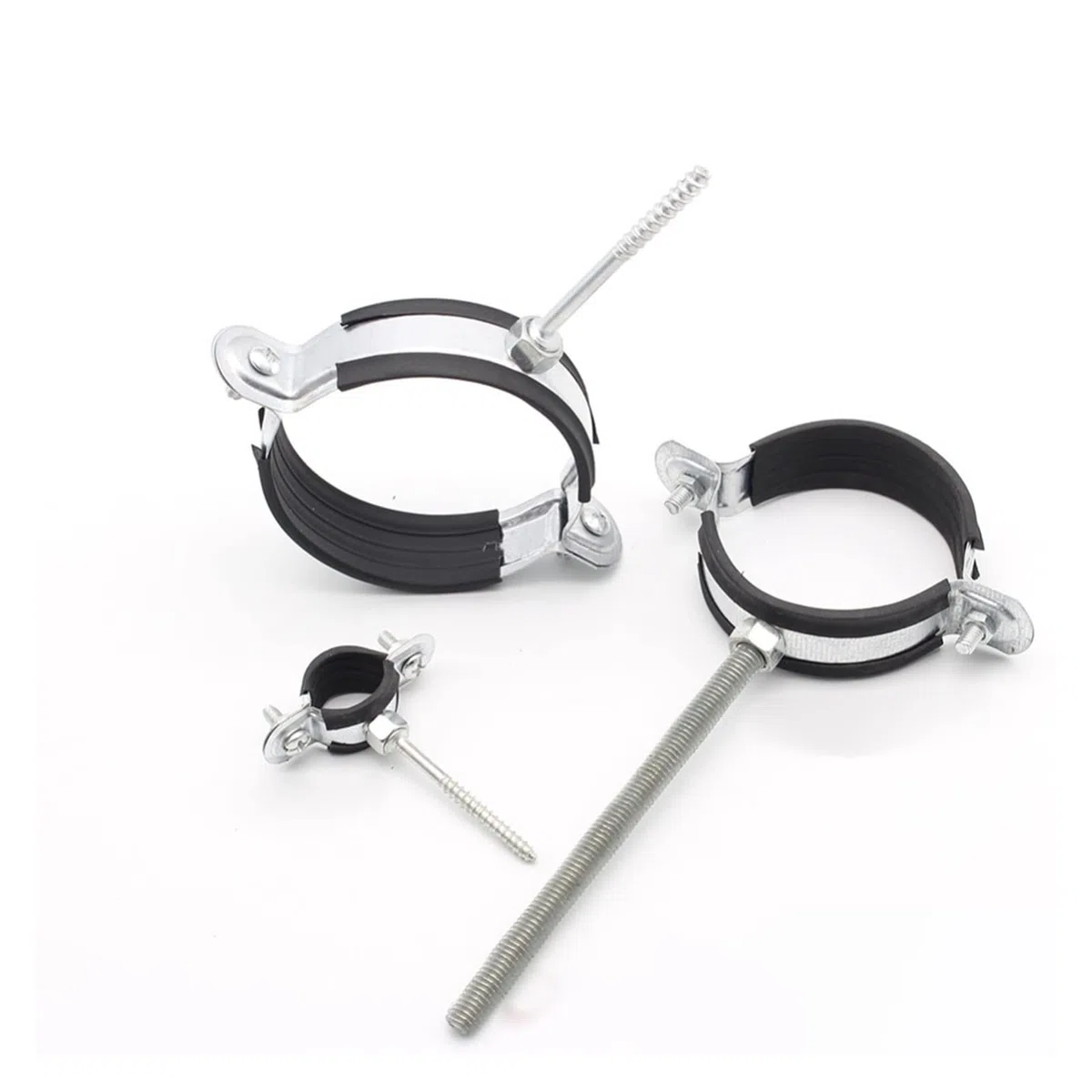 abrazadera para mangueras, 10 abrazaderas de manguera suspendidas redondas hierro galvanizado con amortiguación goma for montaje en tuberías aire, soportes y agua(160)