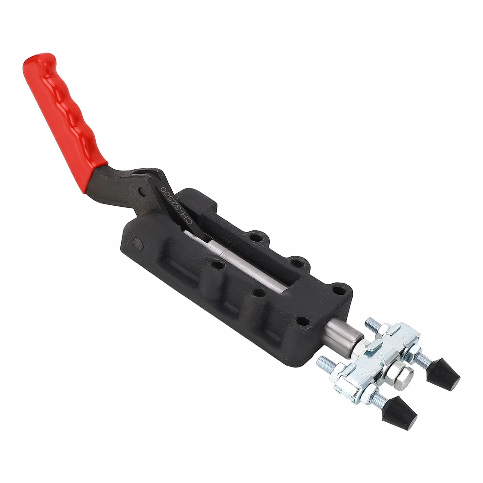 Abrazadera de palanca de empuje y tracción de doble cabezal resistente, capacidad de sujeción de 2500 kg, carrera de 75 mm, abrazadera de soldadura de liberación rápida para